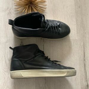 Men's Black Ecco  Danish design‎ Leather Lace Up Sneaker Boot size 43